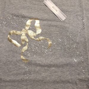 Victoria's Secret PINK X Love Shack Fancy Grey And Gold Tee